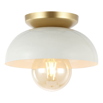 Paulina Classic Industrial Iron LED Flush Mount - JONATHAN Y